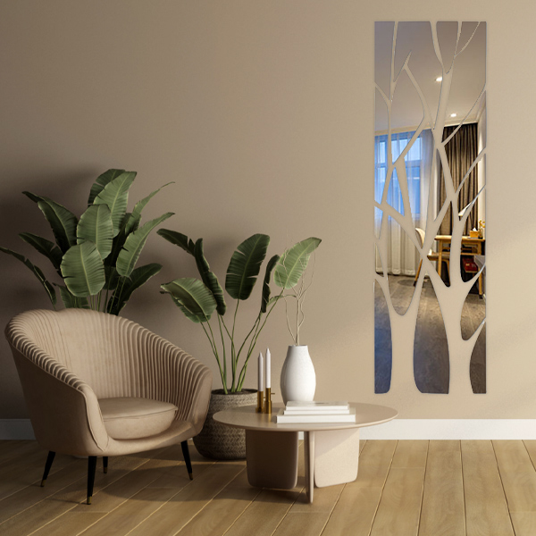 Set di 3 specchi decorativi da parete Sylonia 30x70cm Motivo geometrico